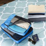Basics 4 Piece Packing Travel Organizer Cubes Set - Medium, Sky Blue - Image 8